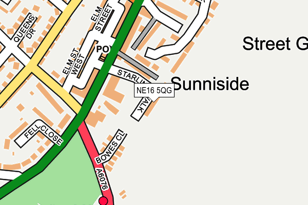 NE16 5QG map - OS OpenMap – Local (Ordnance Survey)