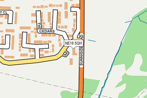 NE16 5QH map - OS OpenMap – Local (Ordnance Survey)