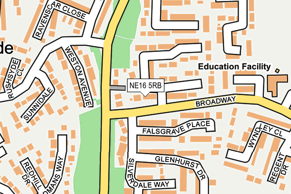 NE16 5RB map - OS OpenMap – Local (Ordnance Survey)