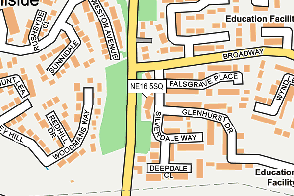 NE16 5SQ map - OS OpenMap – Local (Ordnance Survey)