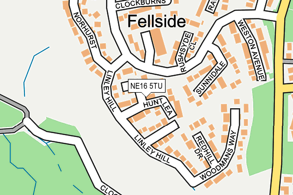 NE16 5TU map - OS OpenMap – Local (Ordnance Survey)