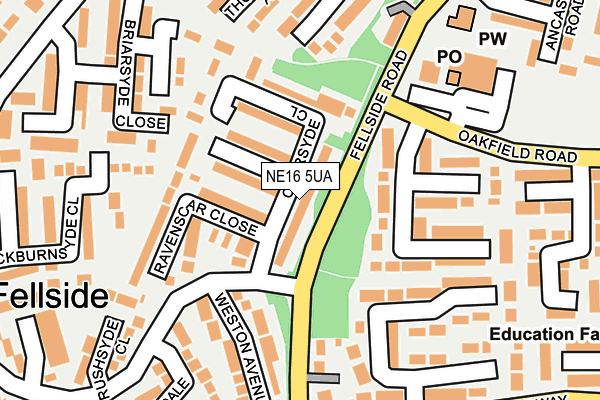 NE16 5UA map - OS OpenMap – Local (Ordnance Survey)