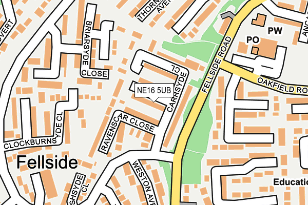 NE16 5UB map - OS OpenMap – Local (Ordnance Survey)