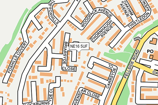 NE16 5UF map - OS OpenMap – Local (Ordnance Survey)