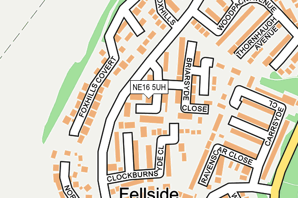 NE16 5UH map - OS OpenMap – Local (Ordnance Survey)