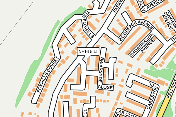 NE16 5UJ map - OS OpenMap – Local (Ordnance Survey)