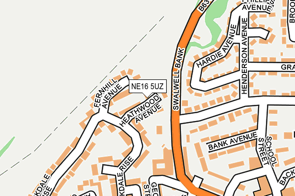 NE16 5UZ map - OS OpenMap – Local (Ordnance Survey)