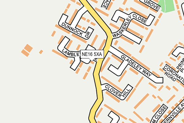 NE16 5XA map - OS OpenMap – Local (Ordnance Survey)