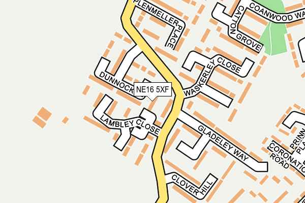 NE16 5XF map - OS OpenMap – Local (Ordnance Survey)