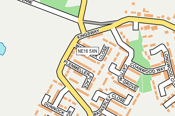 NE16 5XN map - OS OpenMap – Local (Ordnance Survey)
