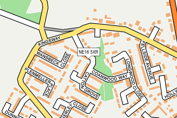 NE16 5XR map - OS OpenMap – Local (Ordnance Survey)
