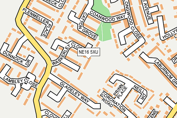 NE16 5XU map - OS OpenMap – Local (Ordnance Survey)