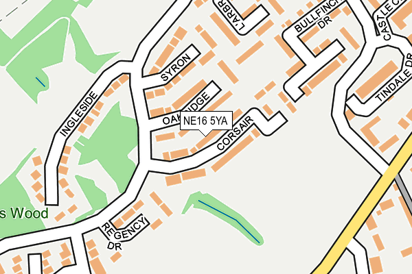 NE16 5YA map - OS OpenMap – Local (Ordnance Survey)