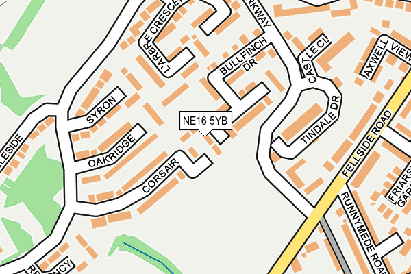 NE16 5YB map - OS OpenMap – Local (Ordnance Survey)
