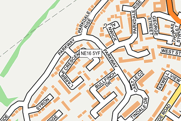 NE16 5YF map - OS OpenMap – Local (Ordnance Survey)