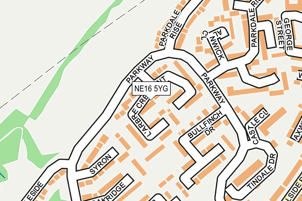 NE16 5YG map - OS OpenMap – Local (Ordnance Survey)