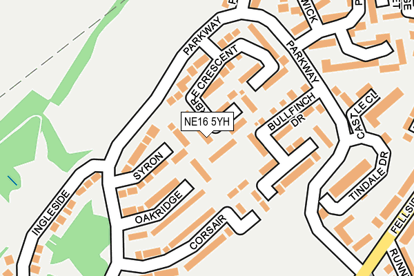 NE16 5YH map - OS OpenMap – Local (Ordnance Survey)