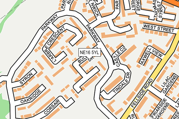 NE16 5YL map - OS OpenMap – Local (Ordnance Survey)