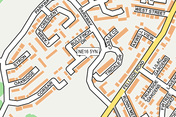 NE16 5YN map - OS OpenMap – Local (Ordnance Survey)