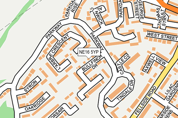 NE16 5YP map - OS OpenMap – Local (Ordnance Survey)