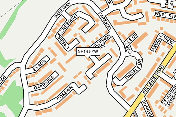 NE16 5YW map - OS OpenMap – Local (Ordnance Survey)