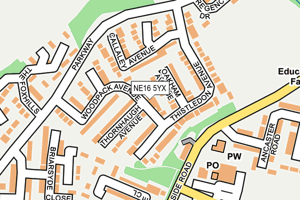NE16 5YX map - OS OpenMap – Local (Ordnance Survey)