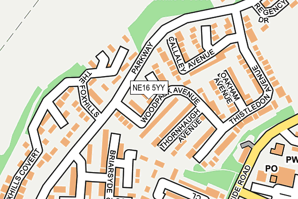 NE16 5YY map - OS OpenMap – Local (Ordnance Survey)