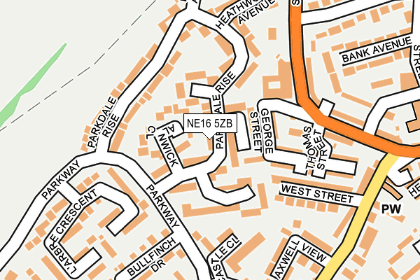 NE16 5ZB map - OS OpenMap – Local (Ordnance Survey)