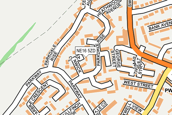 NE16 5ZD map - OS OpenMap – Local (Ordnance Survey)