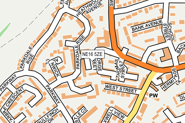 NE16 5ZE map - OS OpenMap – Local (Ordnance Survey)