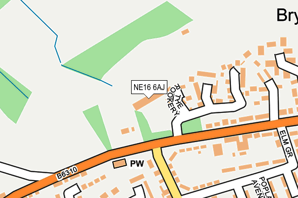 NE16 6AJ map - OS OpenMap – Local (Ordnance Survey)