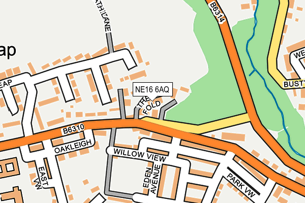 NE16 6AQ map - OS OpenMap – Local (Ordnance Survey)