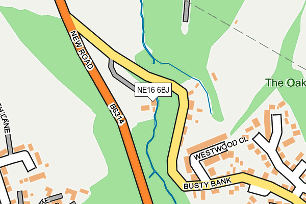 NE16 6BJ map - OS OpenMap – Local (Ordnance Survey)