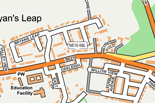 NE16 6BL map - OS OpenMap – Local (Ordnance Survey)