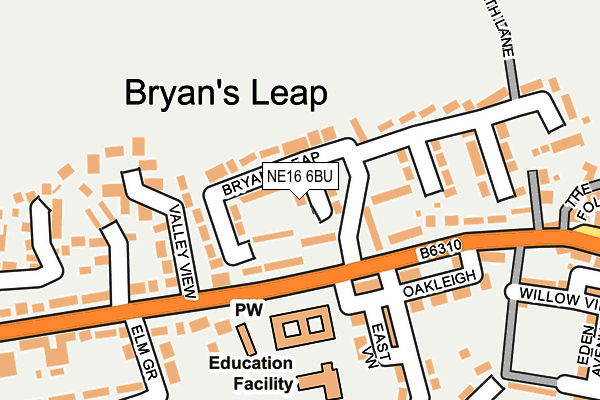 NE16 6BU map - OS OpenMap – Local (Ordnance Survey)