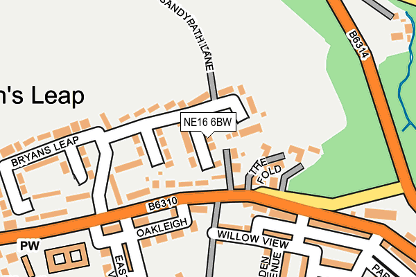 NE16 6BW map - OS OpenMap – Local (Ordnance Survey)