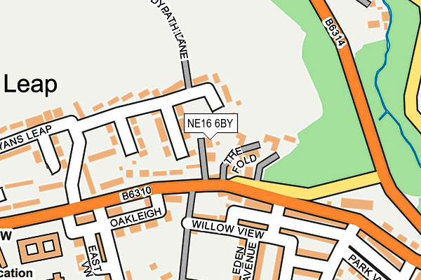 NE16 6BY map - OS OpenMap – Local (Ordnance Survey)