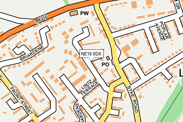 NE16 6DA map - OS OpenMap – Local (Ordnance Survey)