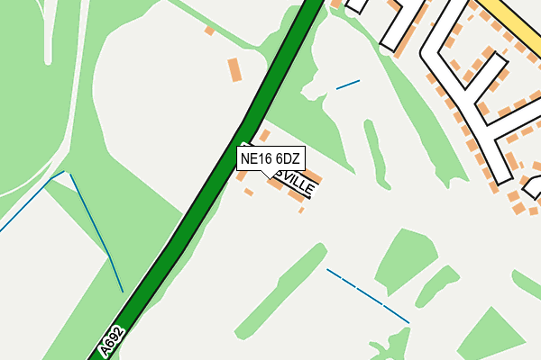 NE16 6DZ map - OS OpenMap – Local (Ordnance Survey)