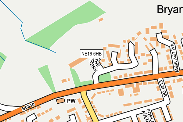 NE16 6HB map - OS OpenMap – Local (Ordnance Survey)