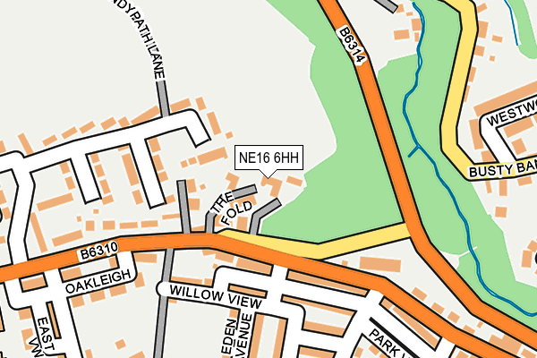 NE16 6HH map - OS OpenMap – Local (Ordnance Survey)