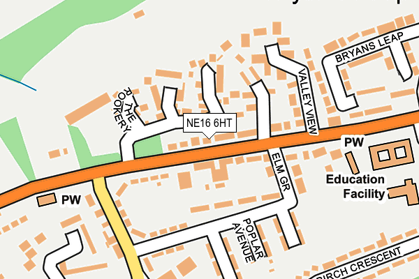 NE16 6HT map - OS OpenMap – Local (Ordnance Survey)
