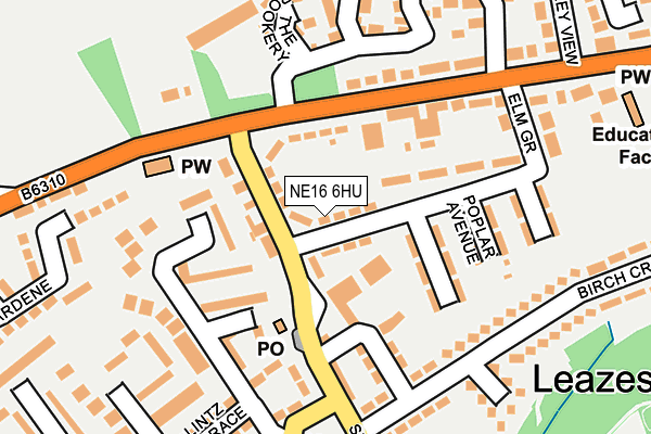 NE16 6HU map - OS OpenMap – Local (Ordnance Survey)