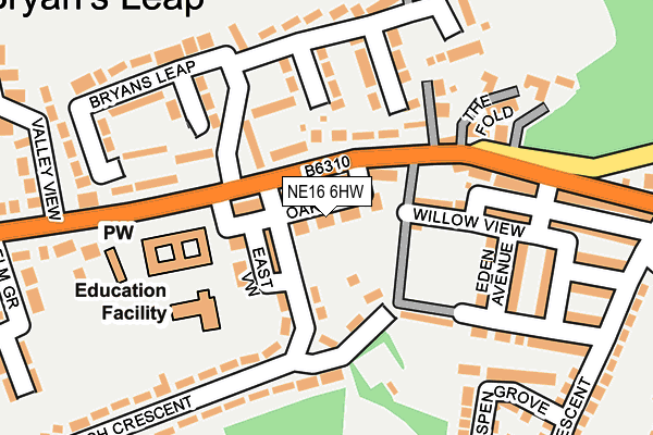 NE16 6HW map - OS OpenMap – Local (Ordnance Survey)