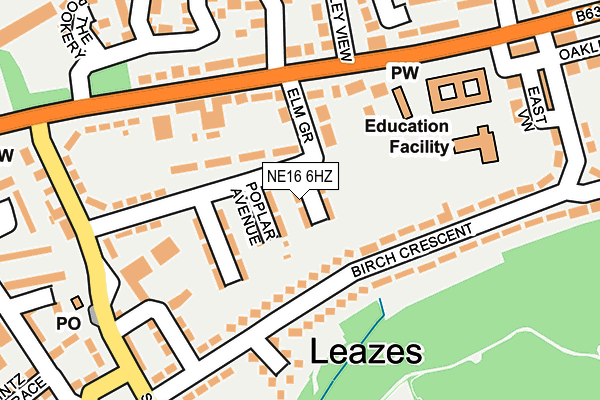 NE16 6HZ map - OS OpenMap – Local (Ordnance Survey)
