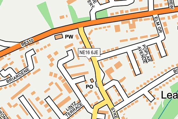 NE16 6JE map - OS OpenMap – Local (Ordnance Survey)