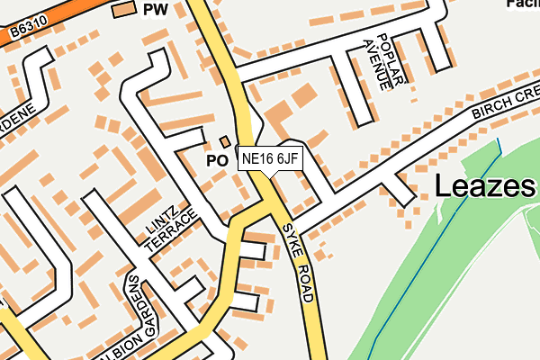 NE16 6JF map - OS OpenMap – Local (Ordnance Survey)