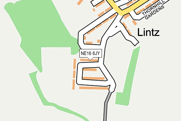 NE16 6JY map - OS OpenMap – Local (Ordnance Survey)