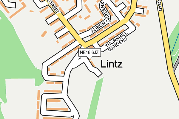 NE16 6JZ map - OS OpenMap – Local (Ordnance Survey)