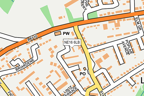 NE16 6LB map - OS OpenMap – Local (Ordnance Survey)